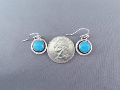 Shadowbox Sleeping Beauty Turquoise Earrings by Artie Yellowhorse