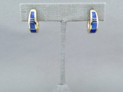 Lapis & 14kt Gold Earrings – Lapis Inlay