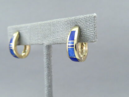 Lapis & 14kt Gold Earrings – Lapis Inlay