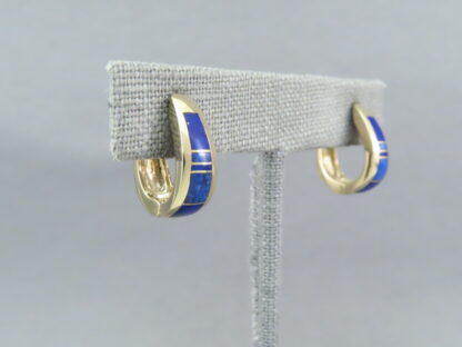 Lapis & 14kt Gold Earrings – Lapis Inlay