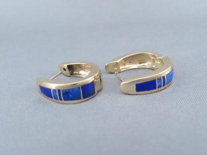 Lapis & 14kt Gold Earrings – Lapis Inlay