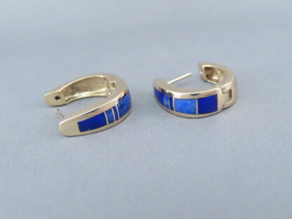 Lapis & 14kt Gold Earrings – Lapis Inlay