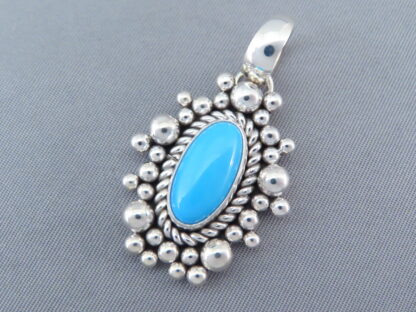 Sleeping Beauty Turquoise & Sterling Silver Pendant