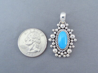 Sleeping Beauty Turquoise & Sterling Silver Pendant