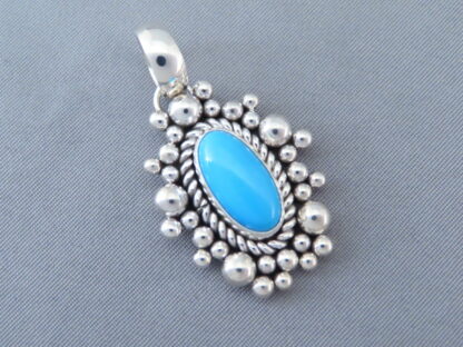 Sleeping Beauty Turquoise & Sterling Silver Pendant