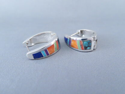 Inlaid Multi-Color Earrings (Huggies)