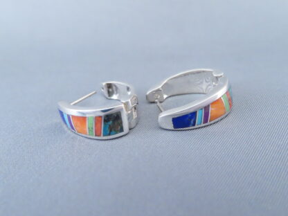 Inlaid Multi-Color Earrings (Huggies)