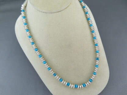 Artie Yellowhorse Sterling Silver Necklace with Sleeping Beauty Turquoise