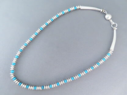 Artie Yellowhorse Sterling Silver Necklace with Sleeping Beauty Turquoise