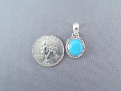 Tiny Sleeping Beauty Turquoise Slider Pendant