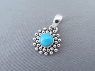 Small Sterling Silver & Sleeping Beauty Turquoise Pendant (Yellowhorse)