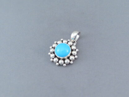 Small Sterling Silver & Sleeping Beauty Turquoise Pendant (Yellowhorse)