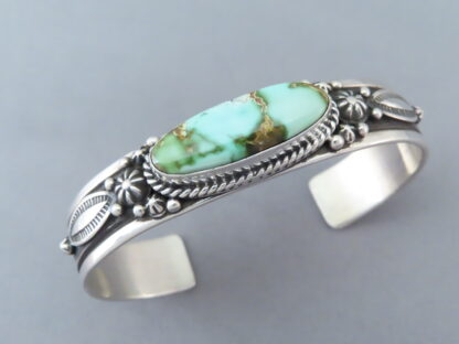 Larger Royston Turquoise Cuff Bracelet by Happy Piasso (Navajo)