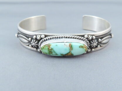 Larger Royston Turquoise Cuff Bracelet by Happy Piasso (Navajo)