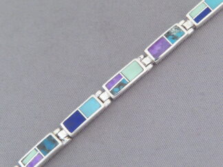 Inlaid Multi-Stone Link Bracelet (smaller)