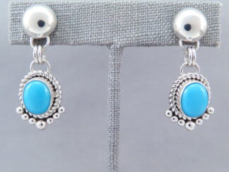 Earrings with Sleeping Beauty Turquoise by Artie Yellowhorse