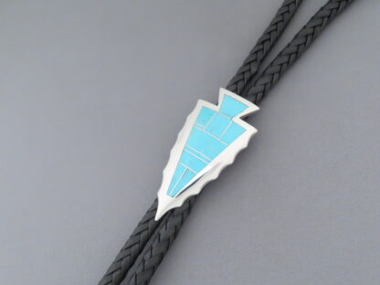 Turquoise Inlay ‘Arrowhead’ Bolo Tie