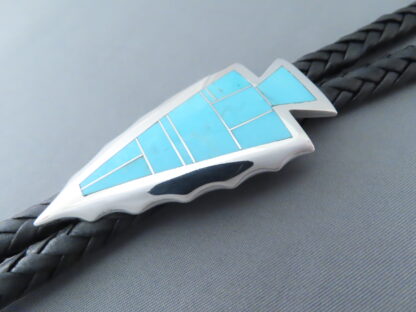 Turquoise Inlay ‘Arrowhead’ Bolo Tie