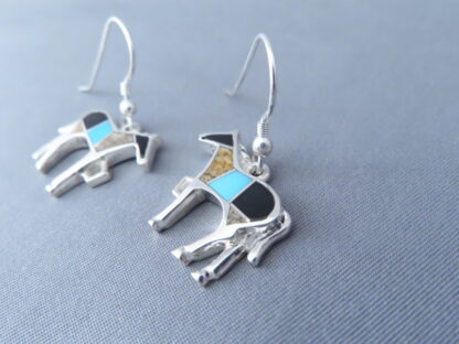 Horse Earrings with Multi-Stone & Turquoise Inlay