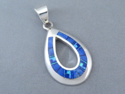 Lapis & Opal Inlay Pendant (Open-Drop)