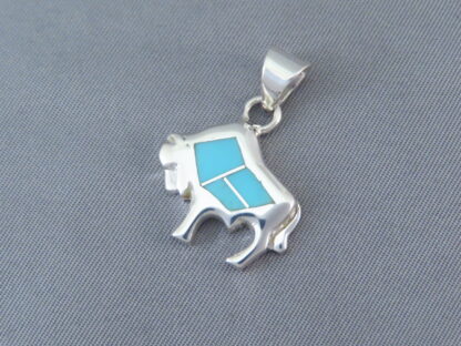 Smaller Bison Pendant with Turquoise Inlay