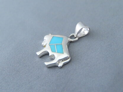 Smaller Bison Pendant with Turquoise Inlay