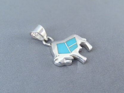 Smaller Bison Pendant with Turquoise Inlay