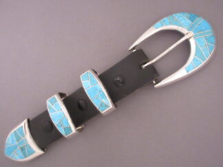 Ranger Belt Buckle Set with Turquoise Inlay