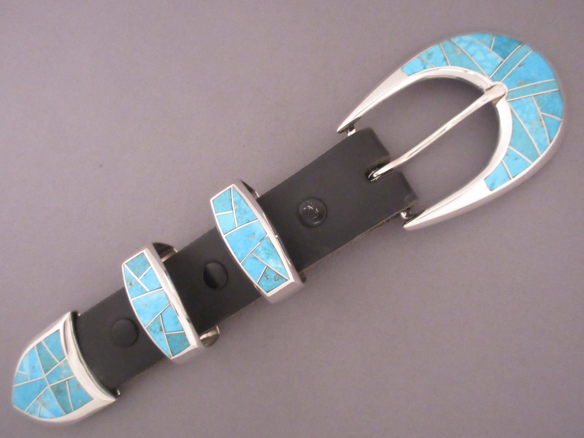 Inlayed top Turquoise Belt Buckle