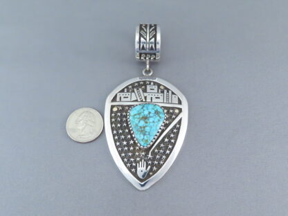 LARGE Kingman Turquoise Pendant by Joseph D. Coriz