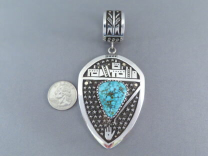 LARGE Kingman Turquoise Pendant by Joseph D. Coriz